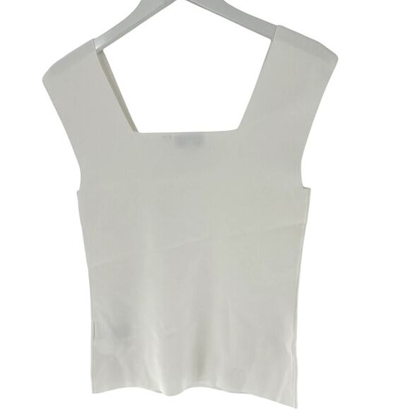 Ted Baker Ivory Square Neck Sleeveless Knit Top Size US 8 - Picture 7 of 9